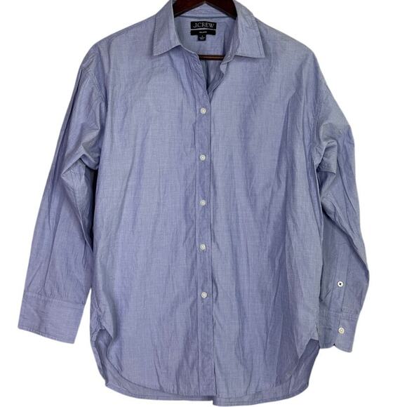 J. Crew Relaxed Fit 100% Cotton Button Down Collar Shirt Longsleeve 8 Peri Blue - Picture 2 of 15